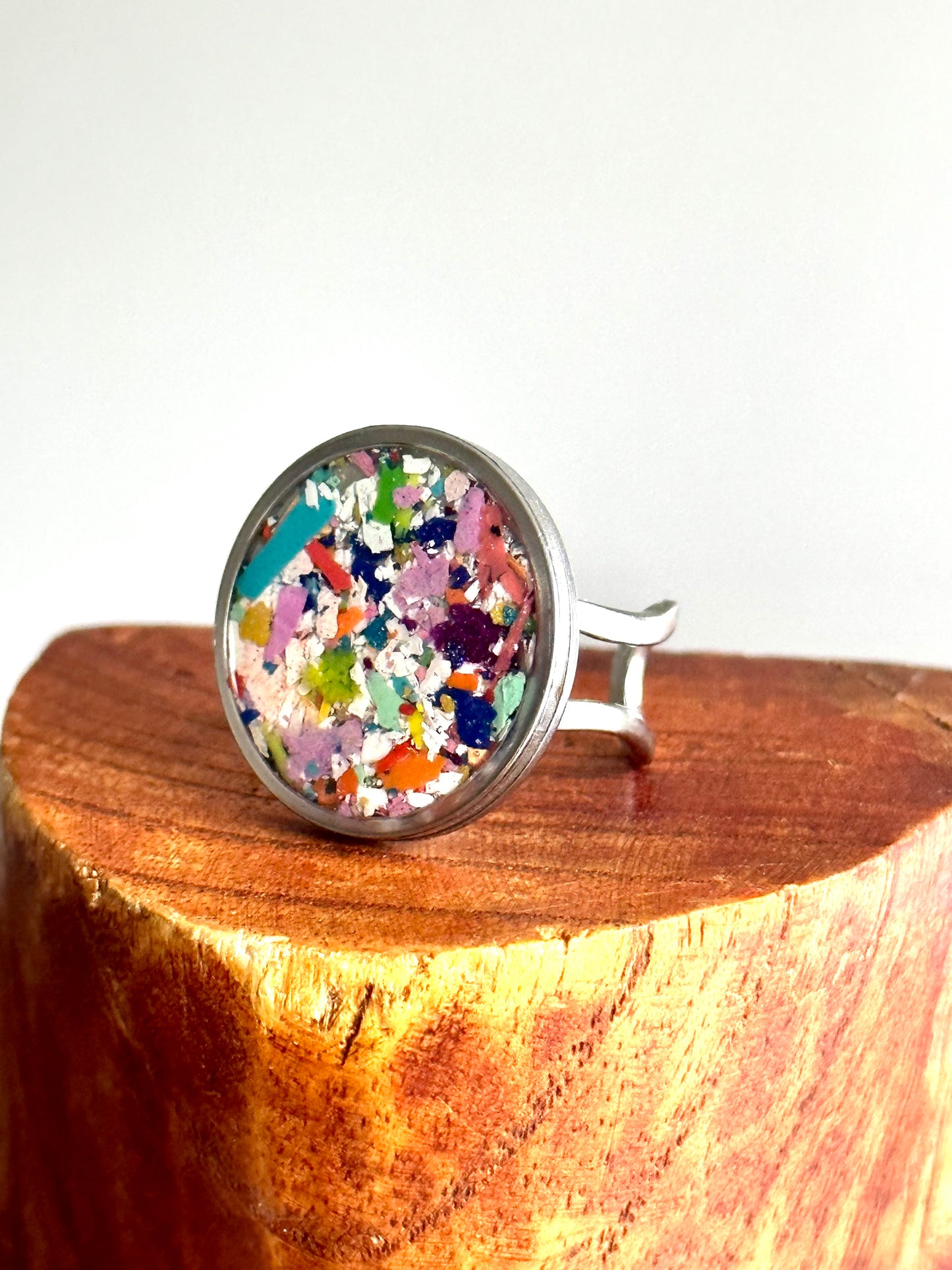 Bague Ronde Large Multicolore