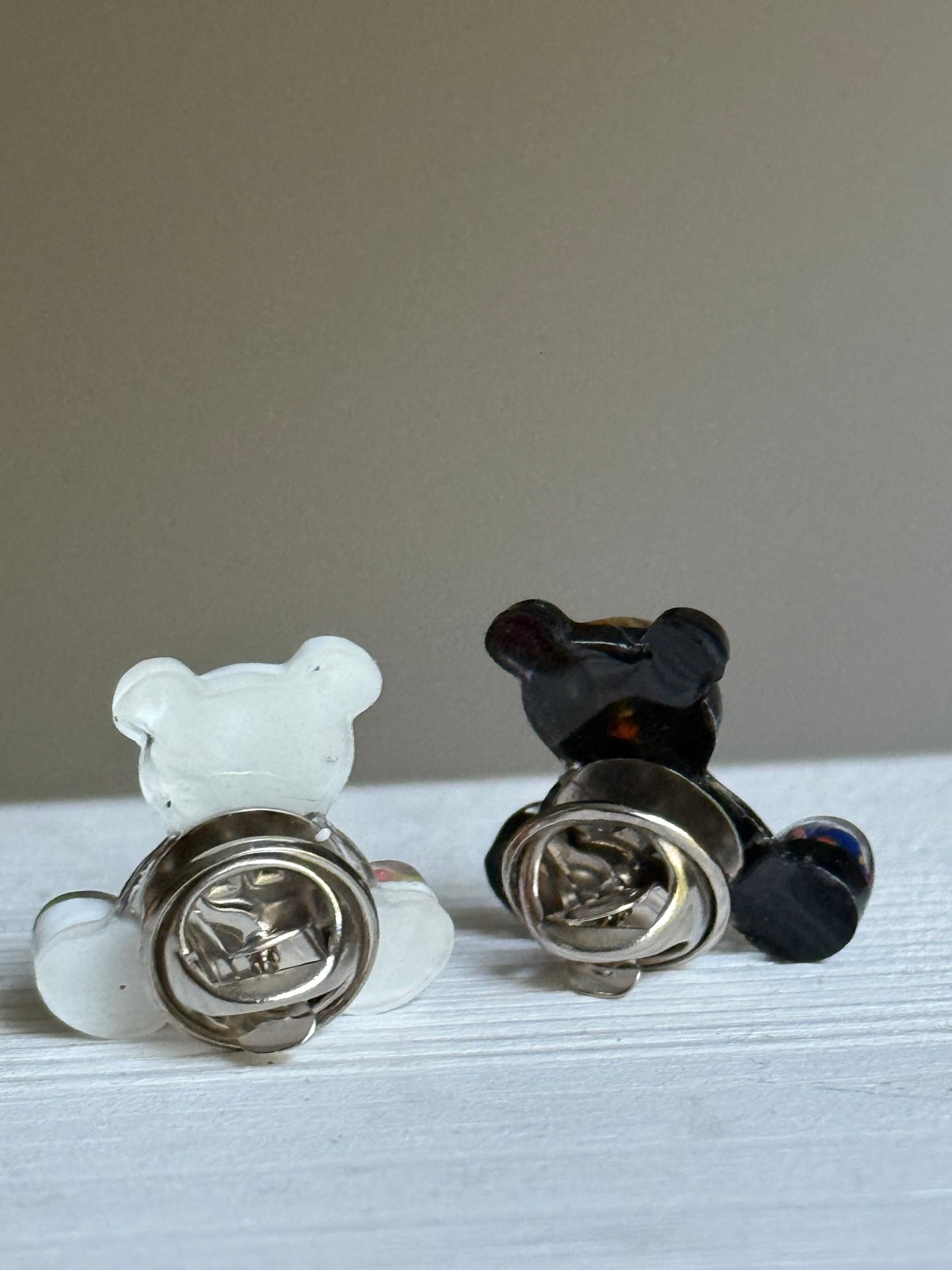 Crayon Bear Push Pin (Black & White)