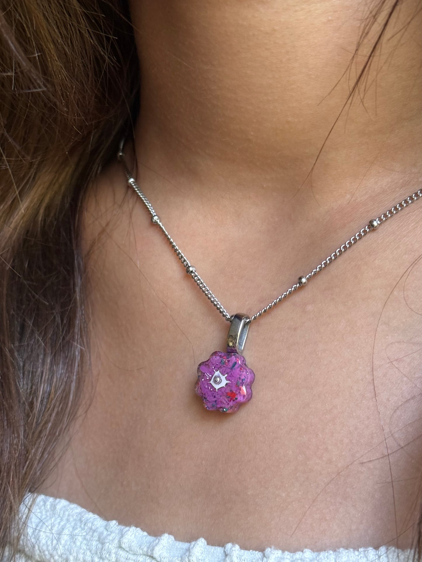Crayon Bloom Pendant (Purples)