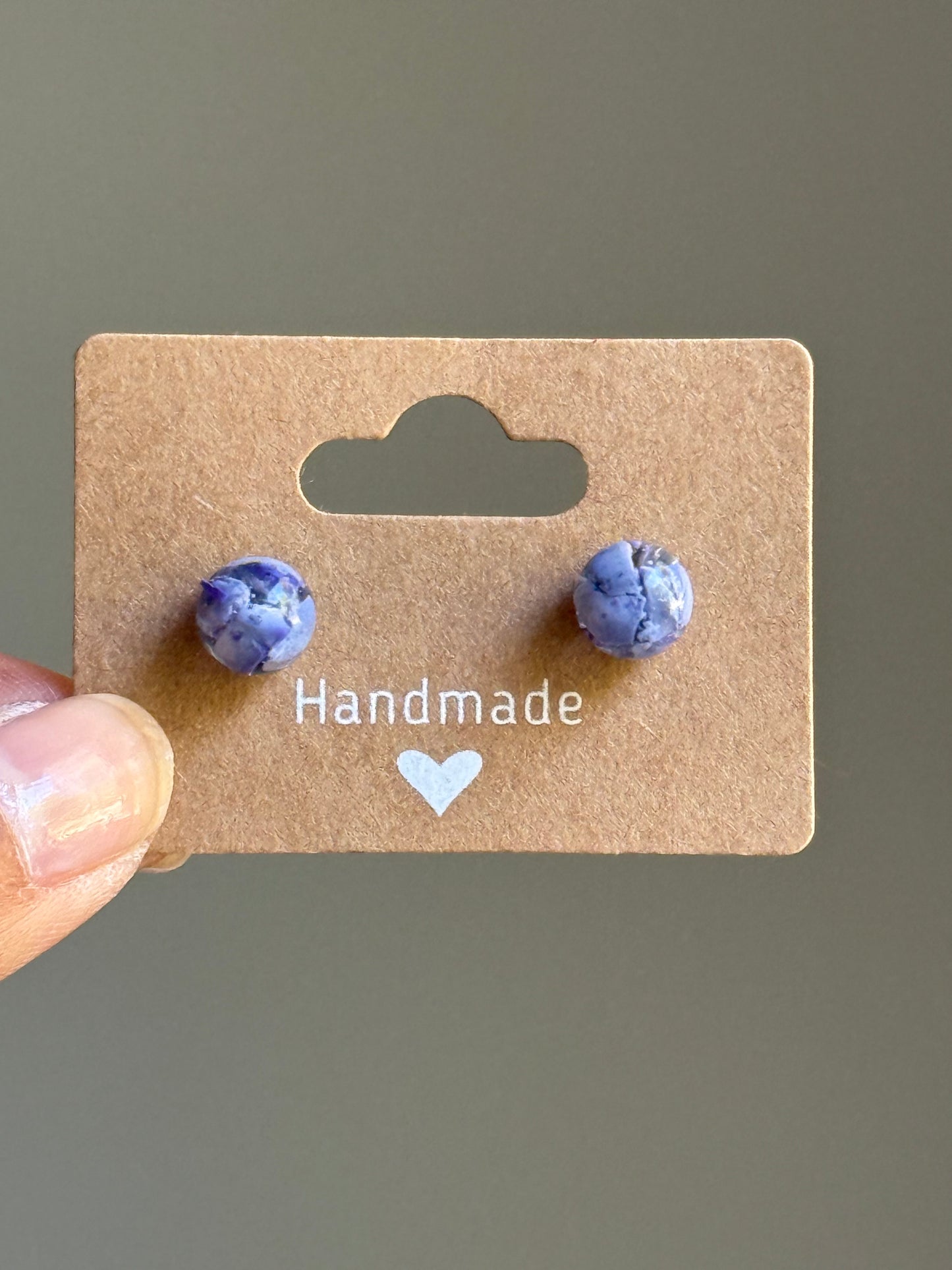 Small Crayon Globe Studs (Lilacs)