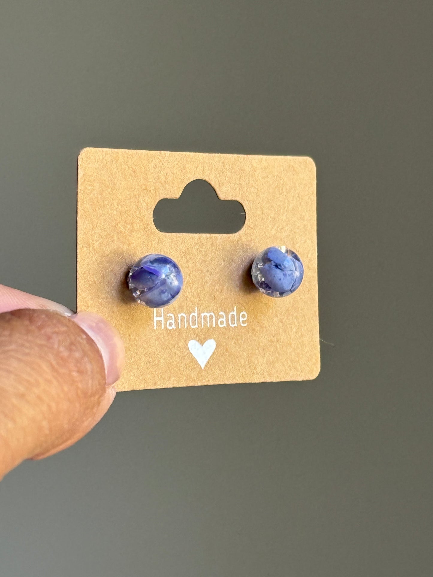 Small Crayon Globe Studs (Lilacs)