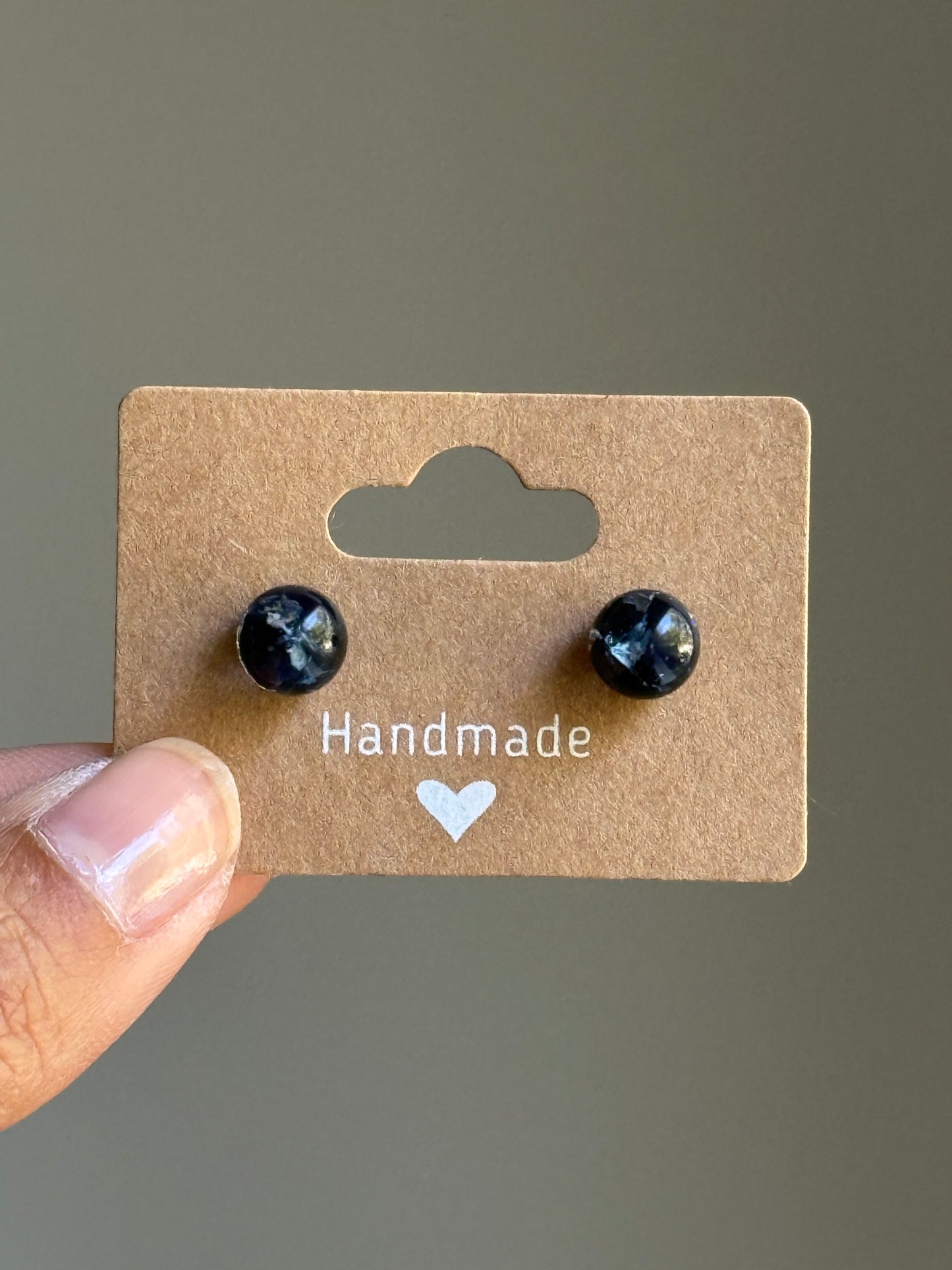 Small Crayon Globe Studs (Black)