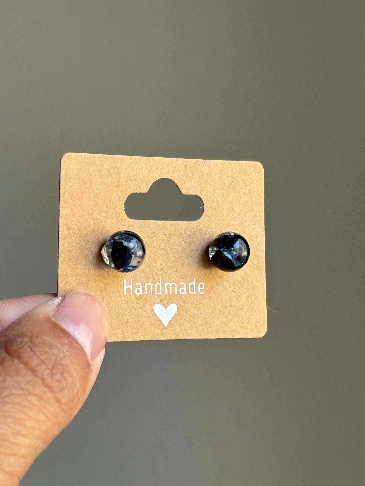 Small Crayon Globe Studs (Black)
