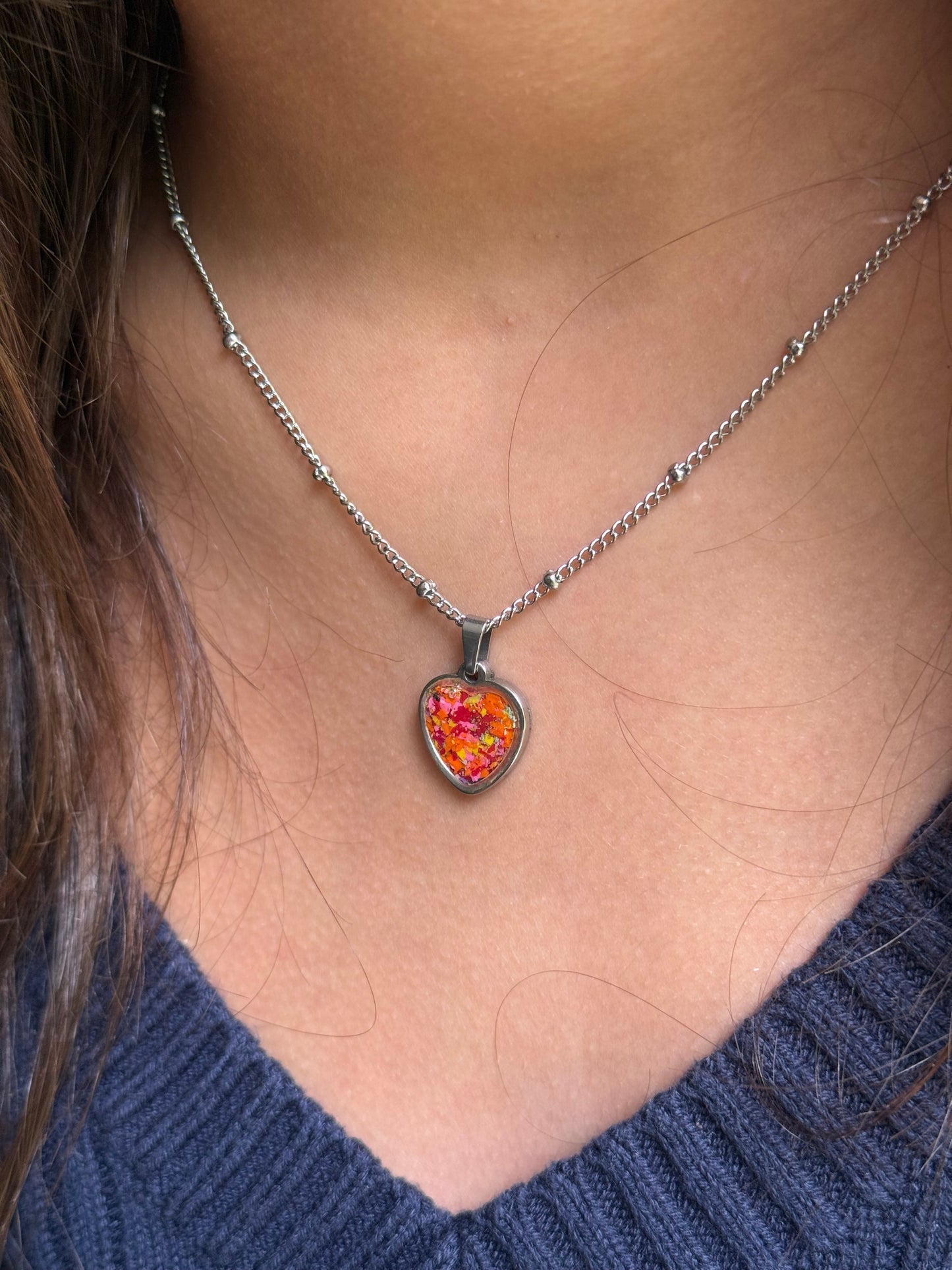 Coral Heart Necklace