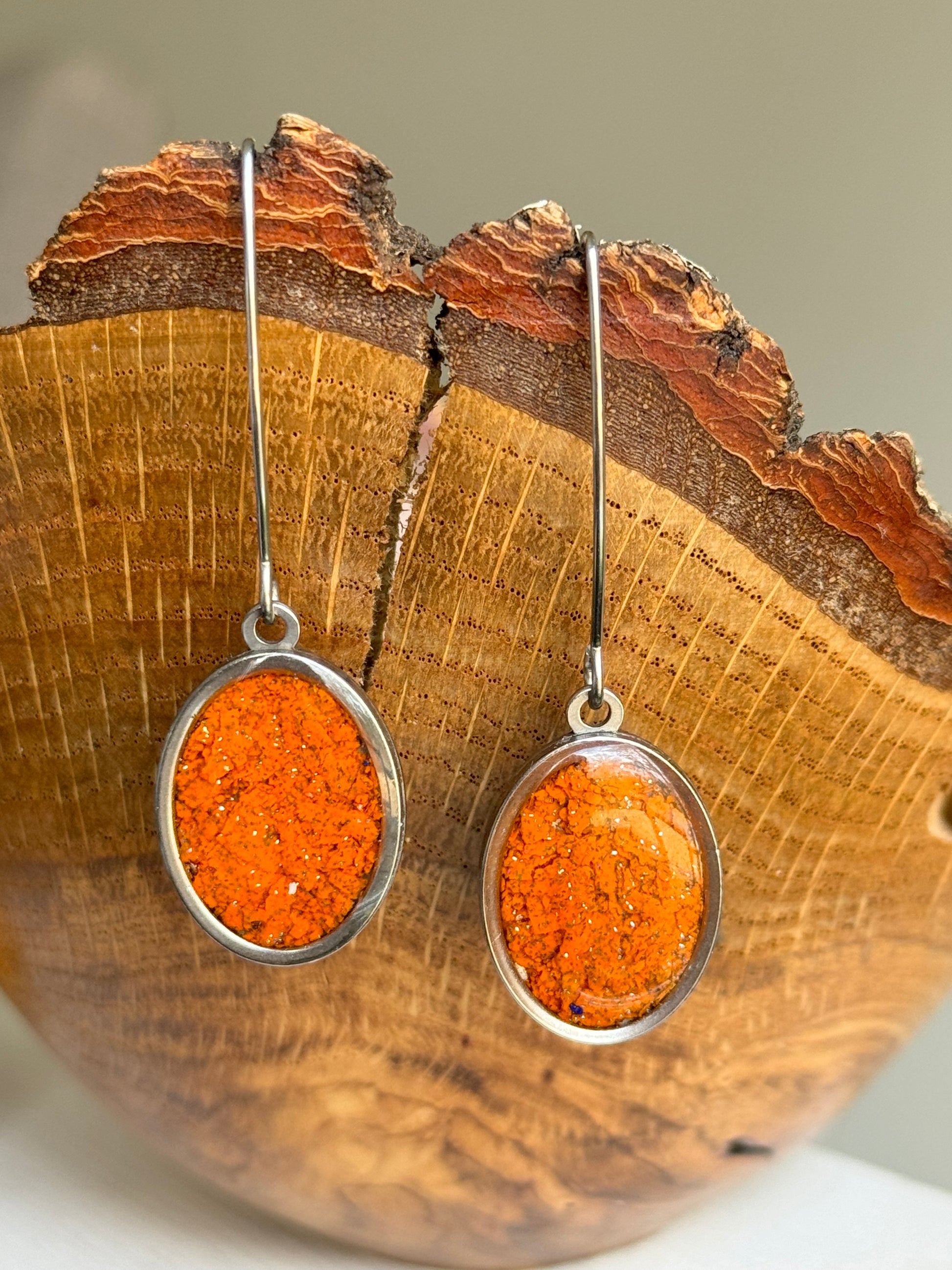 stainless steel earrings crafted with crayons by crayonfetti