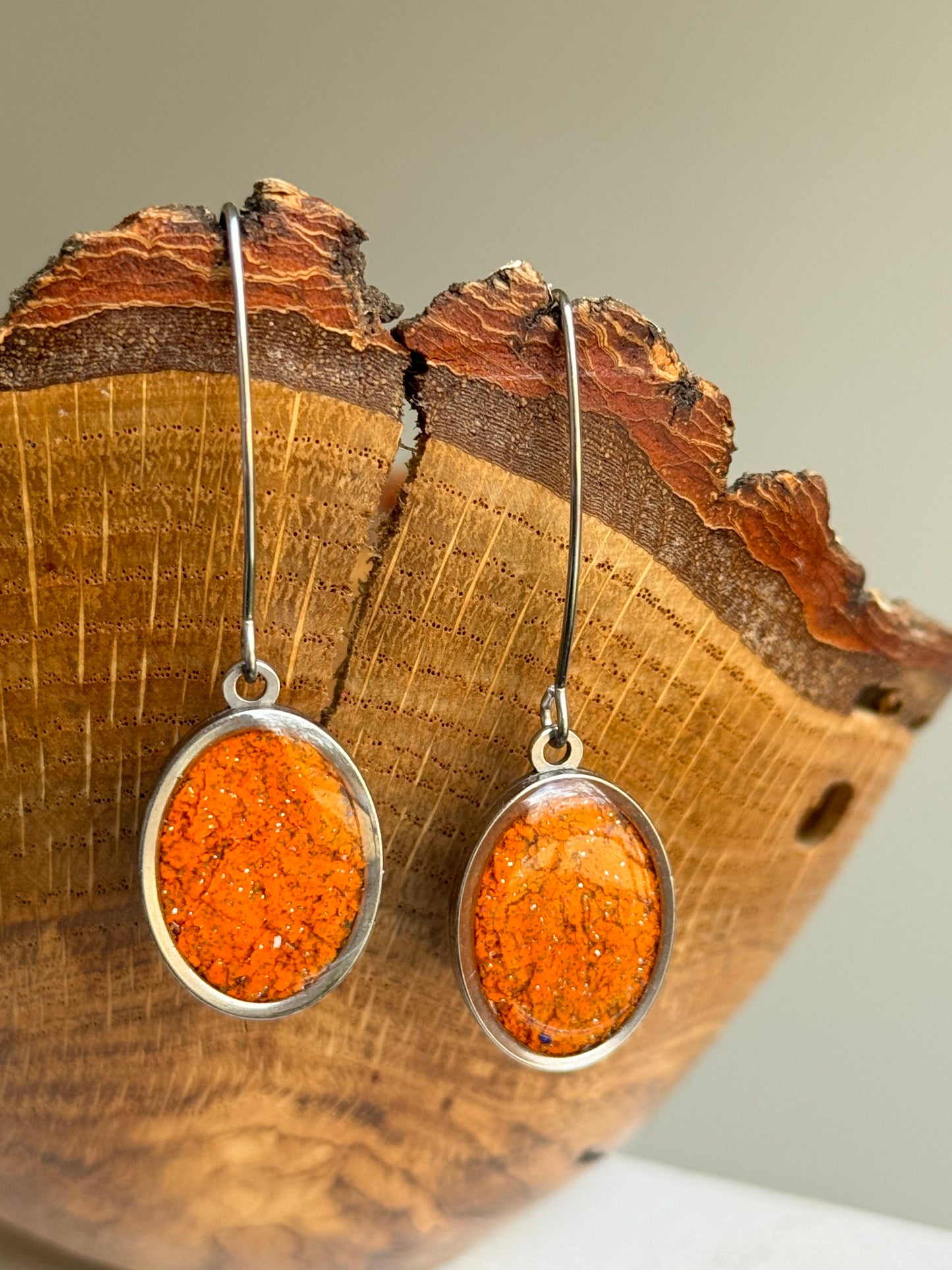 stainless steel earrings crafted with crayons by crayonfetti