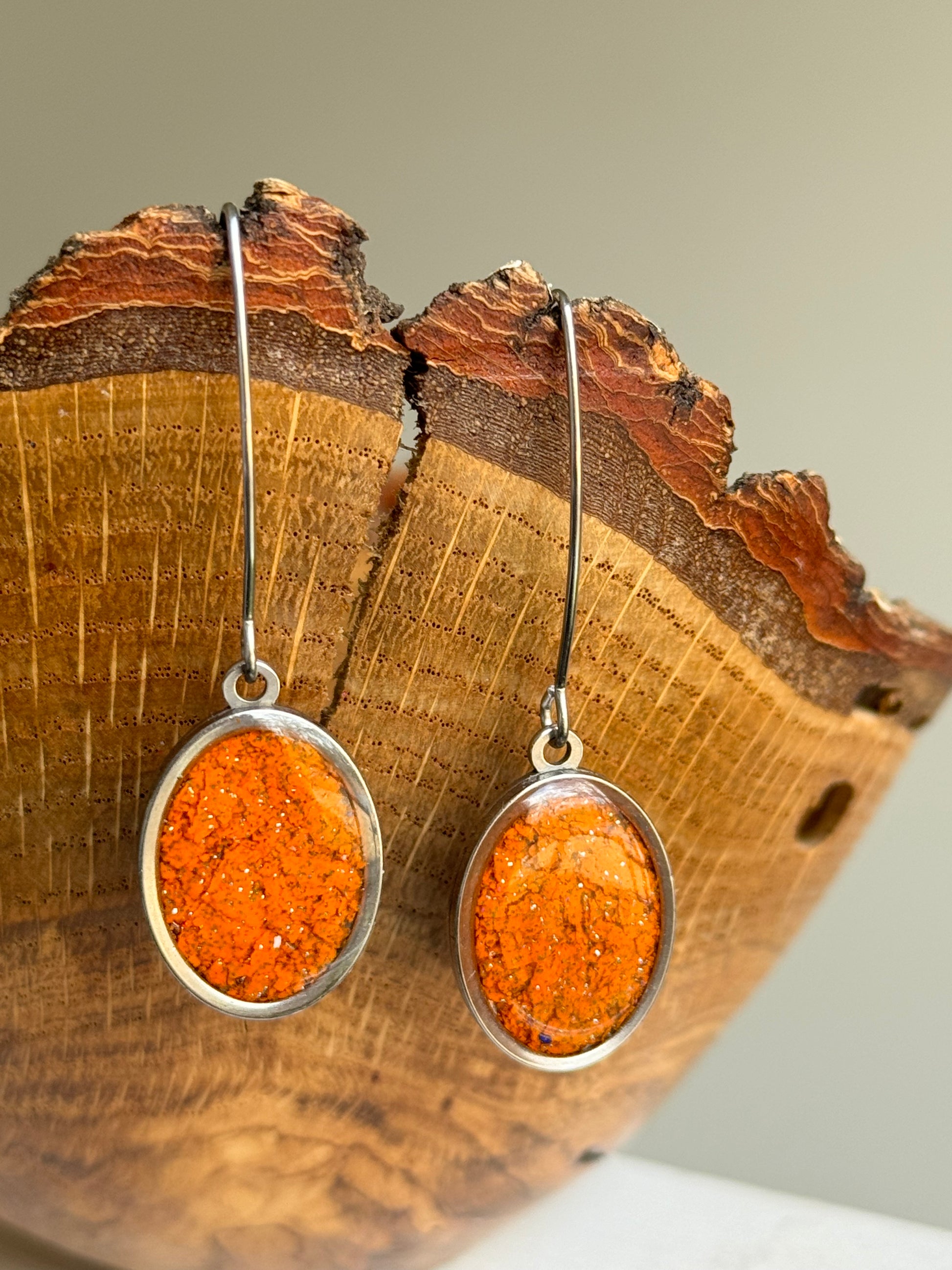 stainless steel earrings crafted with crayons by crayonfetti