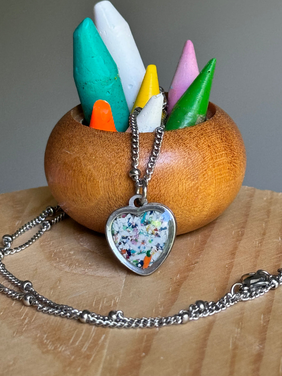 Freckled White Heart Necklace