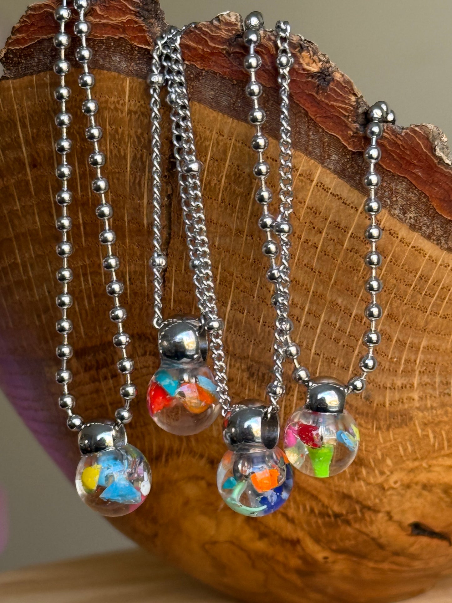 Medium Multicolored Crayon Globe Pendant