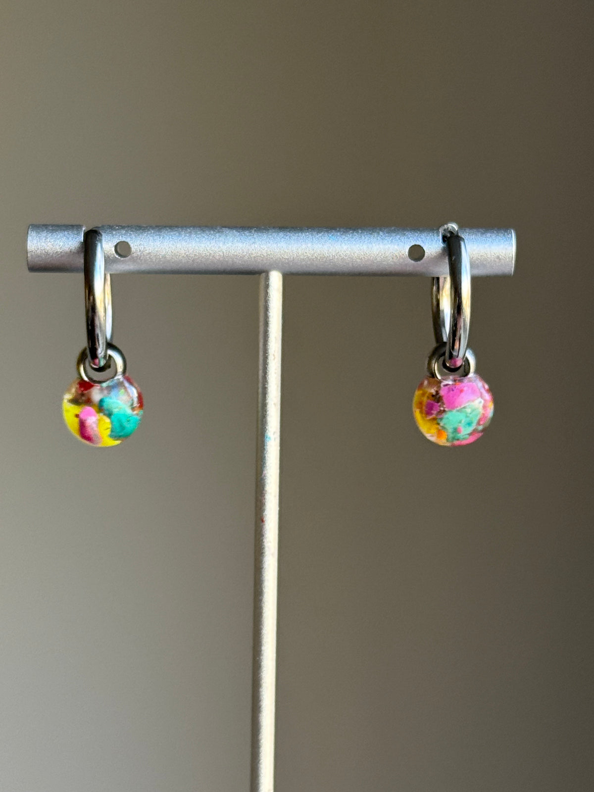 Multicolored Globe Hoops