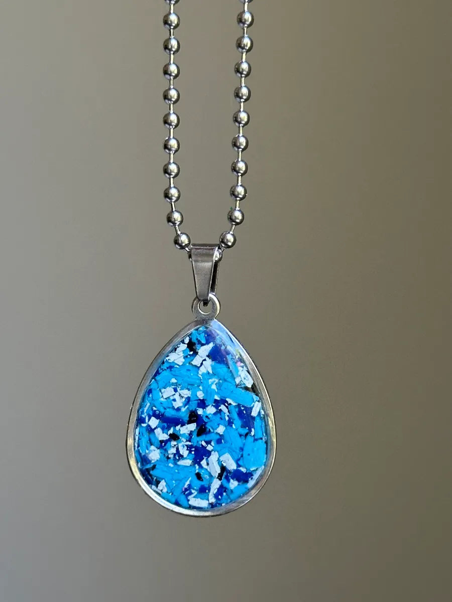 Blue Hues Raindrop Crayon Pendants Crayonfetti