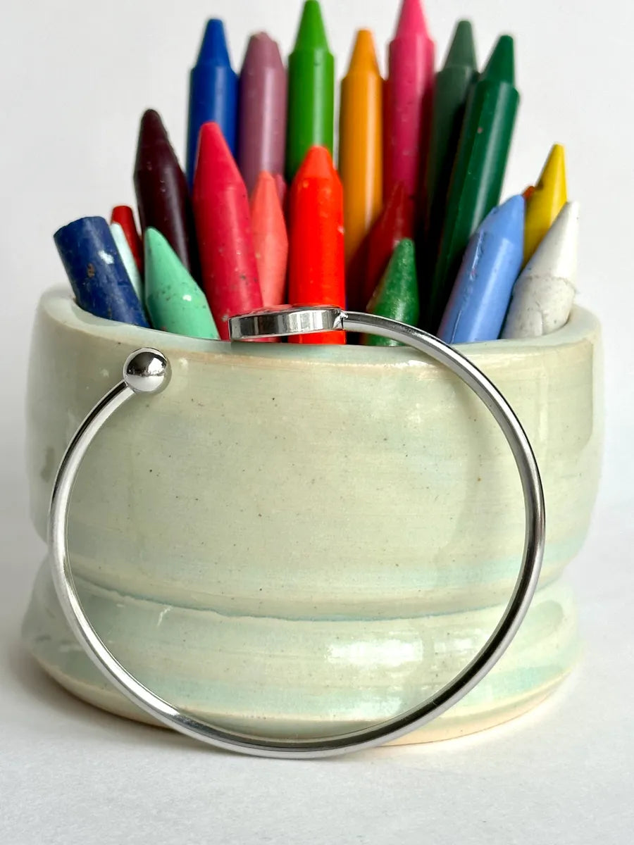 stainless steel cuff bracelet crafted with crayons by crayonfetti