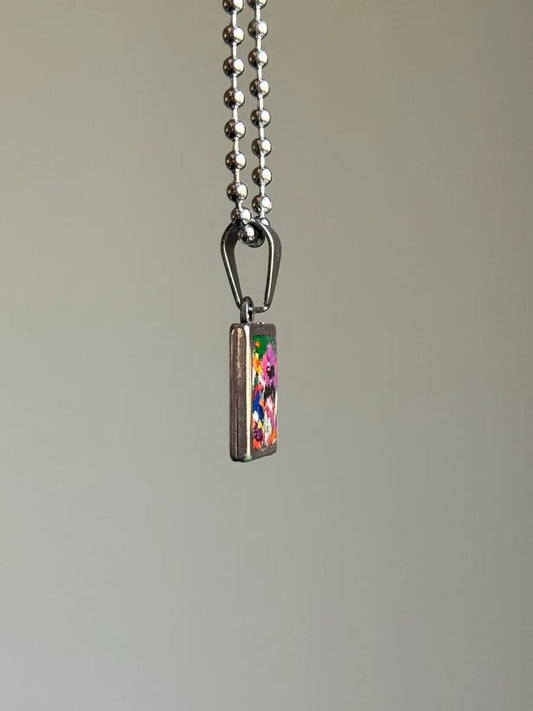 Colgante cuadrado multicolor (pequeño)