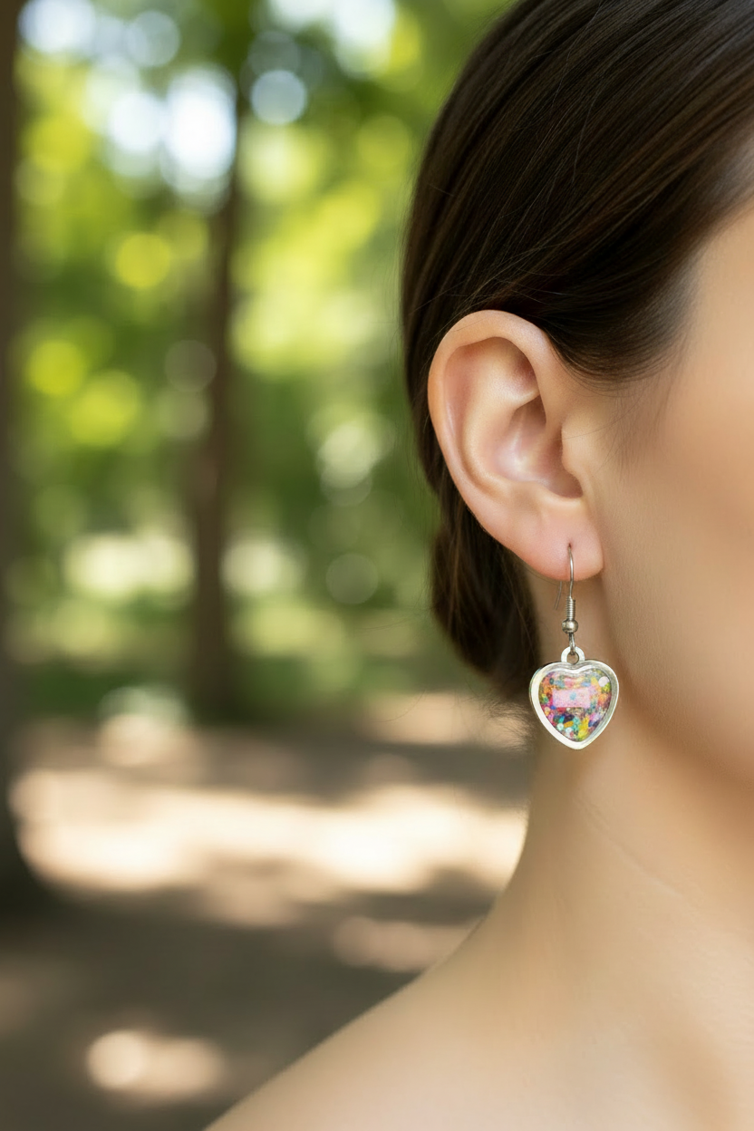 Earrings on model – outdoor, no glare