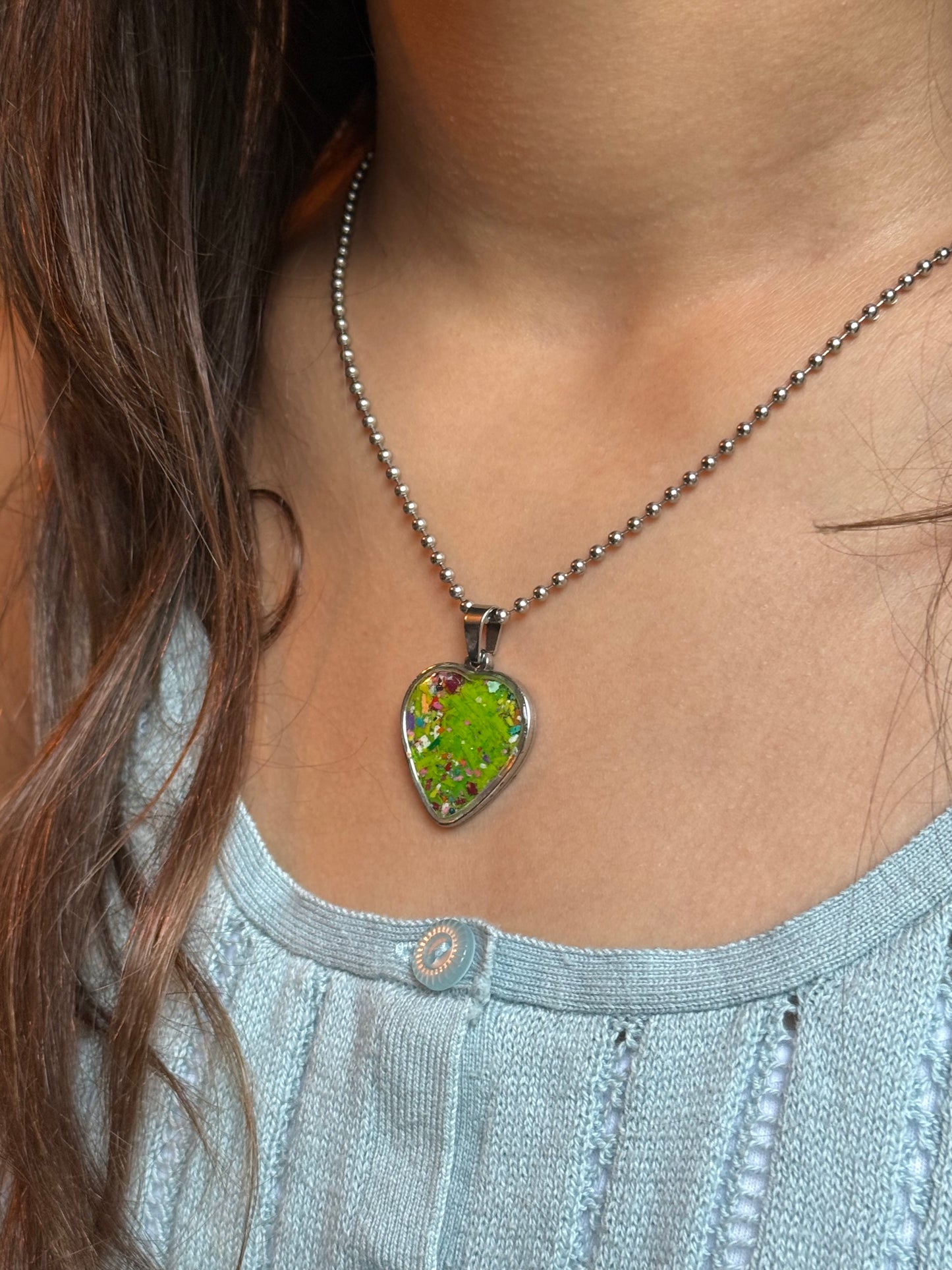 Hope Heart Pendant (Medium - Greens)