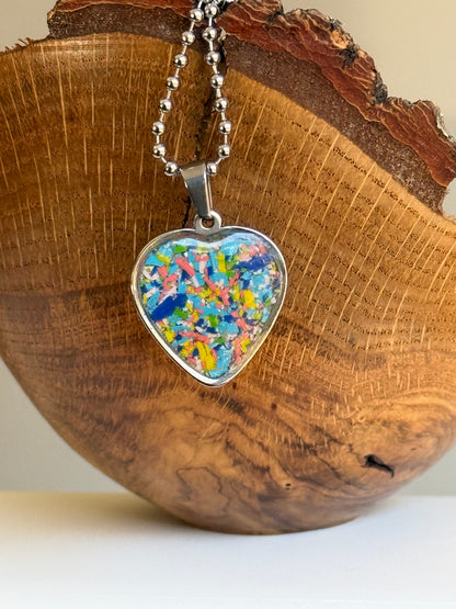 Medium Joy Heart Pendant (Skyline)