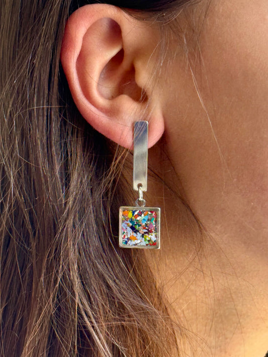 Luz Square Earrings (Multicolor)