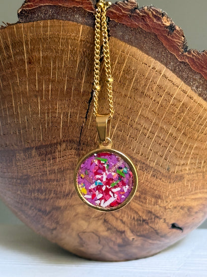 Orbis Gold Plated Pendant (Purples)