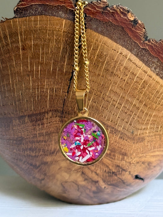 Orbis Gold Plated Pendant (Purples)