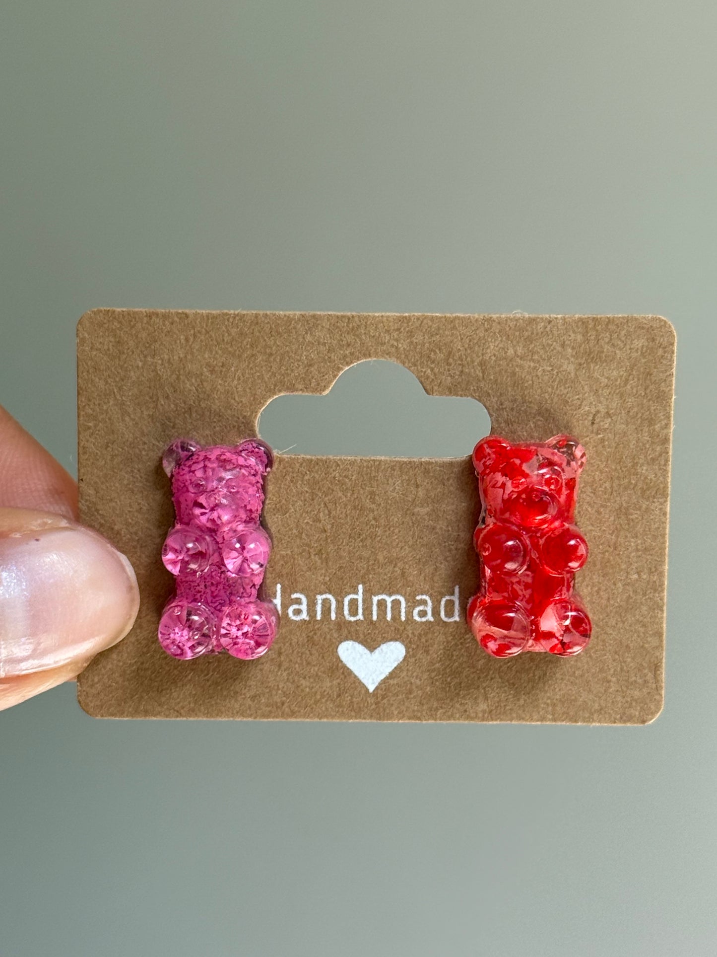 Mismatched Crayon Gummy Bear Studs