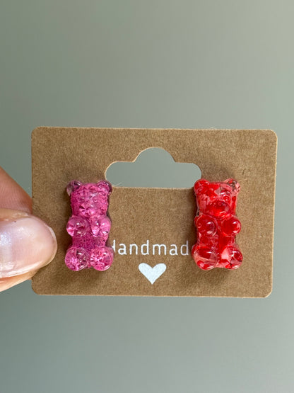 Mismatched Crayon Gummy Bear Studs
