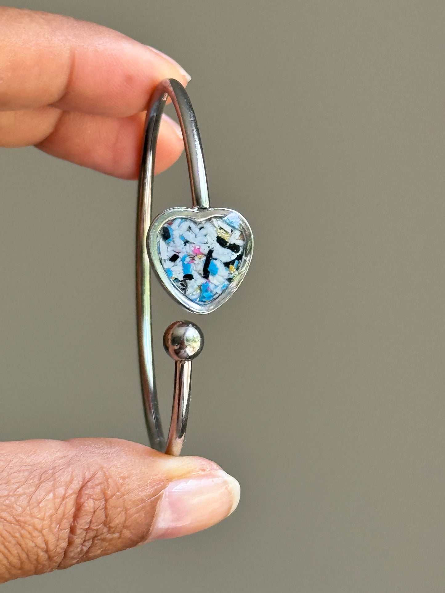 Heart Cuff Bracelet (Blue Parakeet)