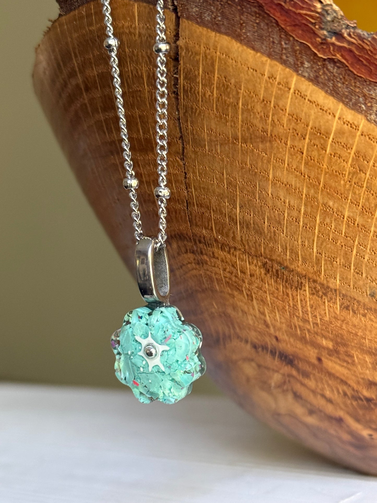 Crayon Bloom Pendant (Light Turquoise)