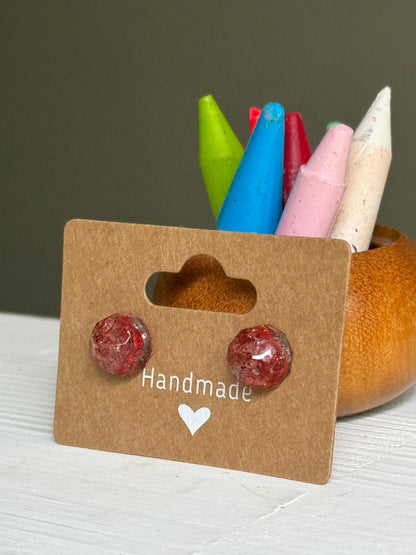 Small Round Crayonfetti Studs (Shimmery Copper)