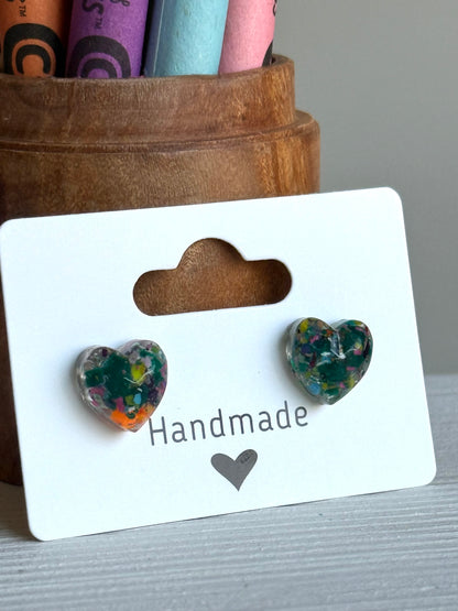 Small Heart Studs (Fireworks)