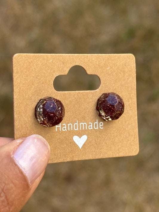 Small Round Crayonfetti Studs (Bronze)