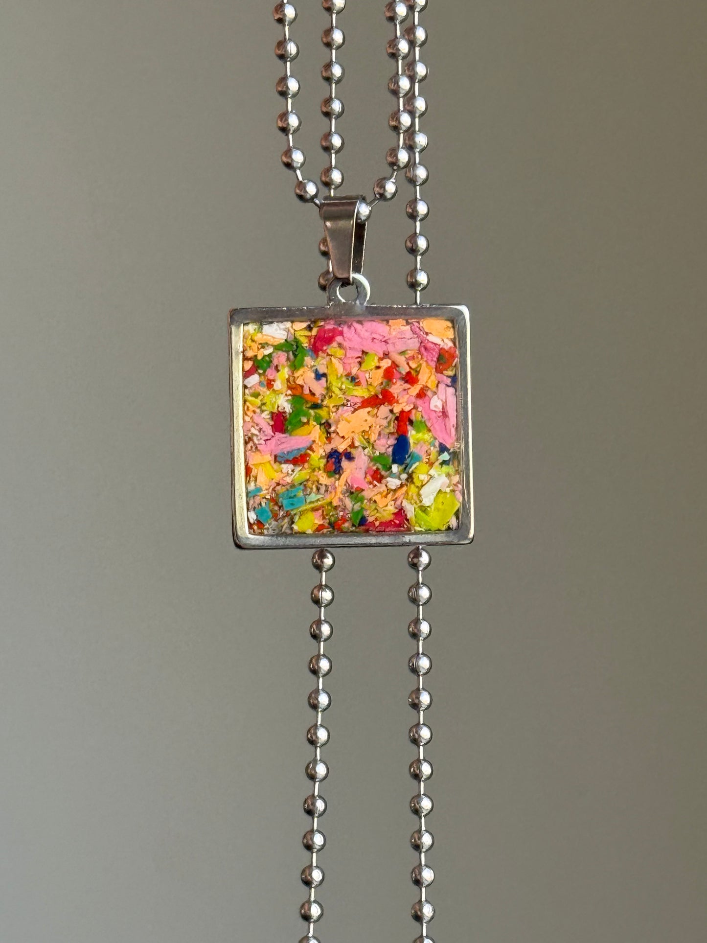 Multicolor Square Pendant
