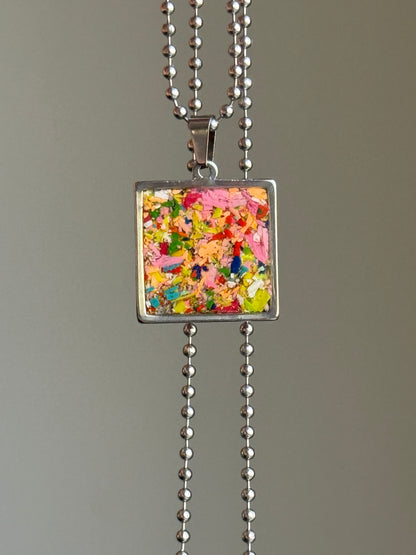 Multicolor Square Pendant