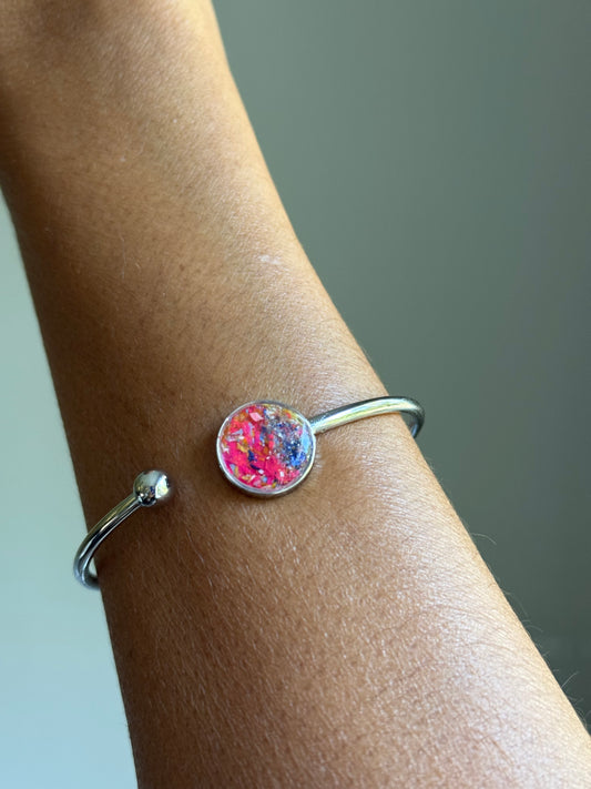 Hot Pink - Flexible, Single Cuff Bracelet