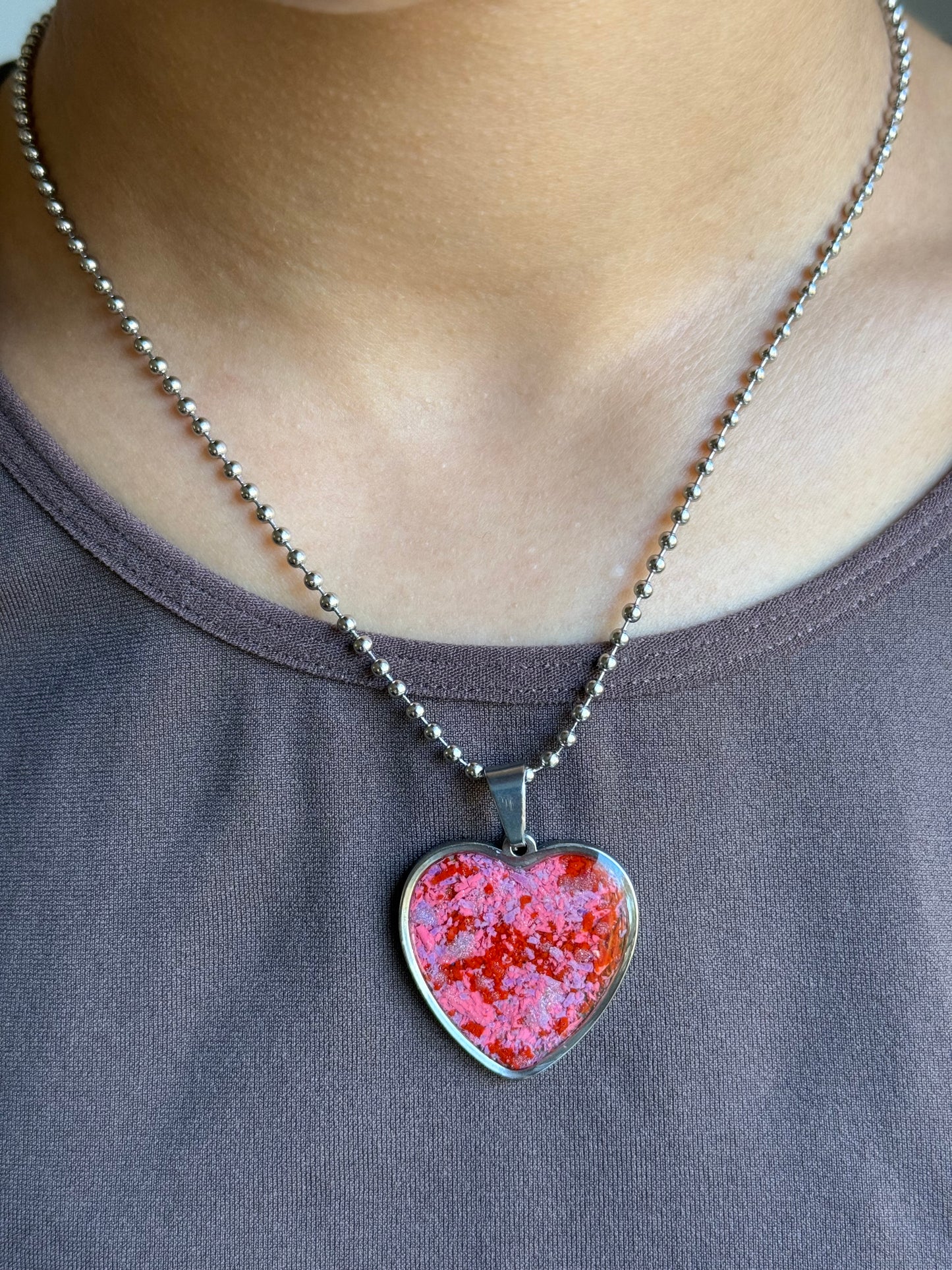 Large Joy Heart Pendant (Rose)