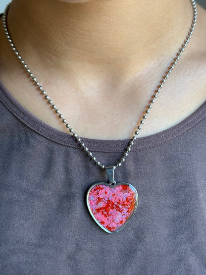 Large Joy Heart Pendant (Rose)