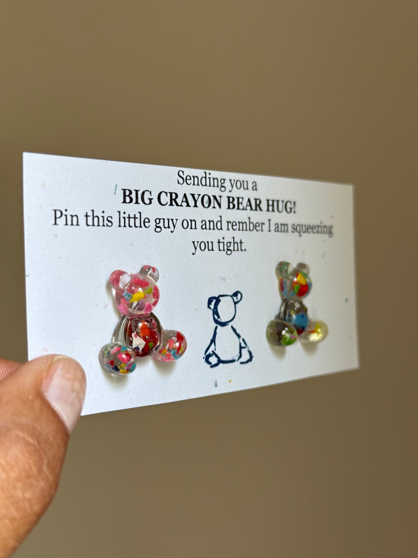 Crayon Bear Push Pin (Clear)