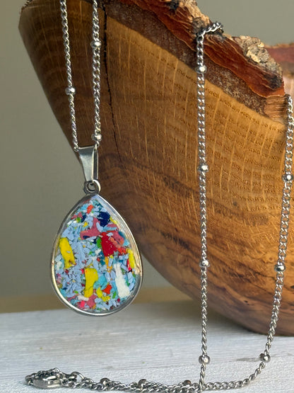 Crayonfetti Sky (Raindrop Pendant)