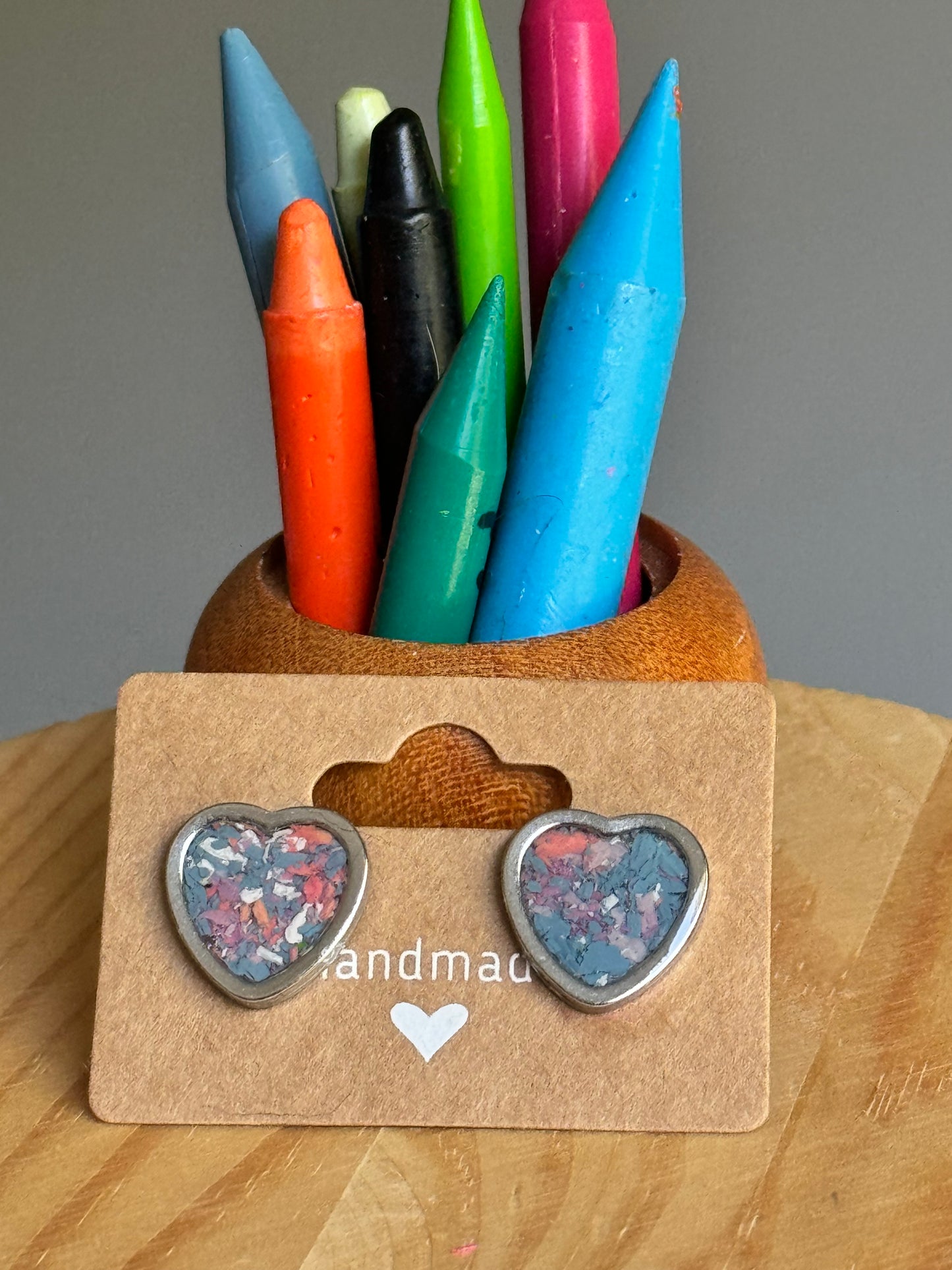 Blush Suede Heart Earrings