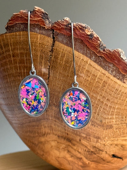 Flashy Pinks (Oval Hooks Earrings)