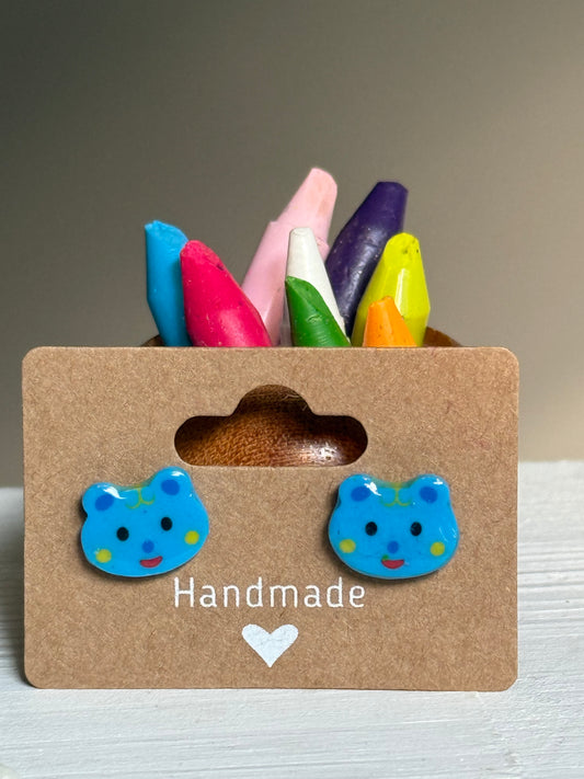 Blue Bear Eraser Studs