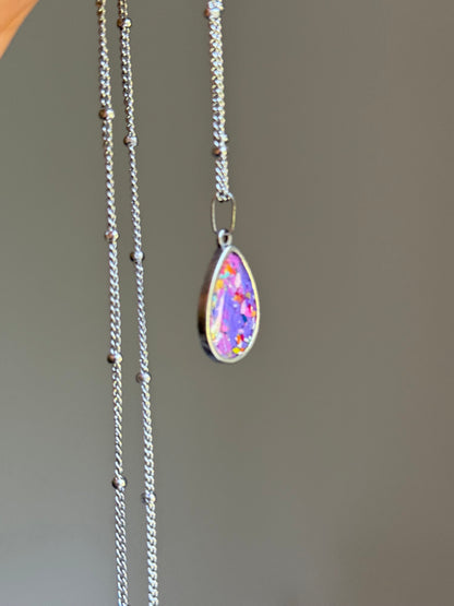Small Gota Crayon Pendant (Purples)