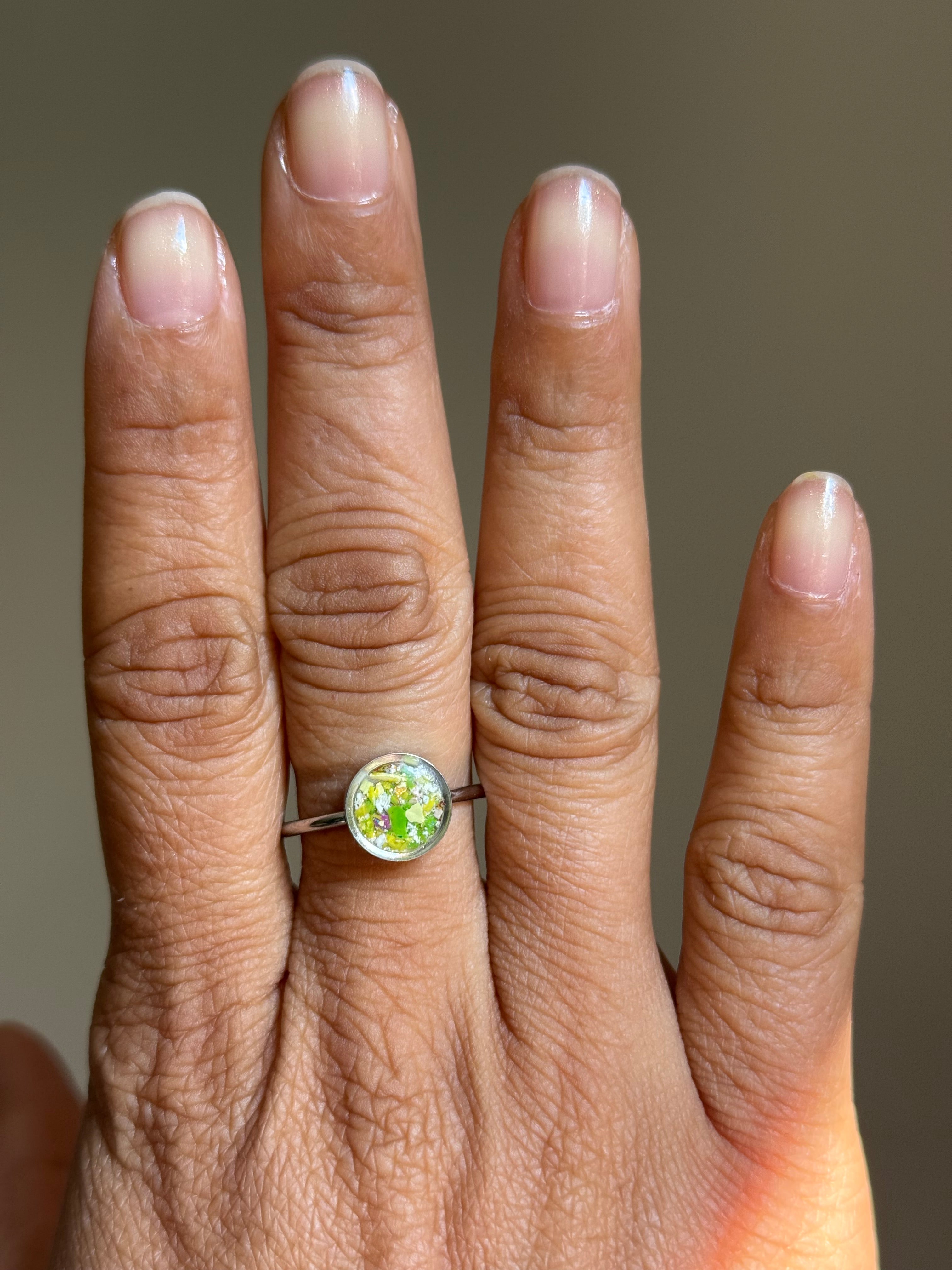 A close-up of crayonfetti crayon ring
