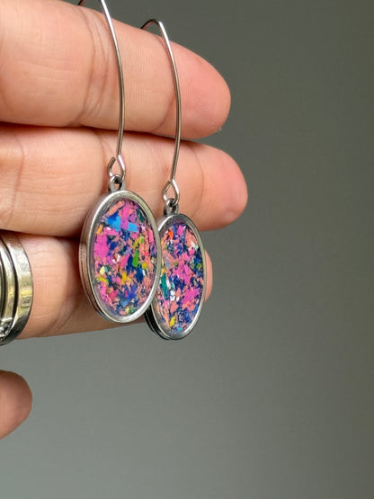 Flashy Pinks (Oval Hooks Earrings)