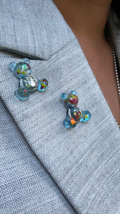 Crayon Bear Push Pin (Blue)