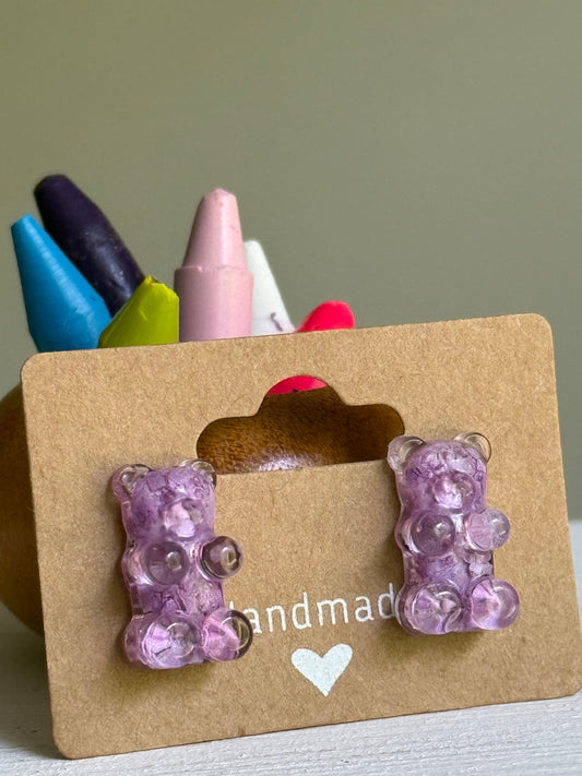 Crayon Gummy Bear Studs (Orchid)