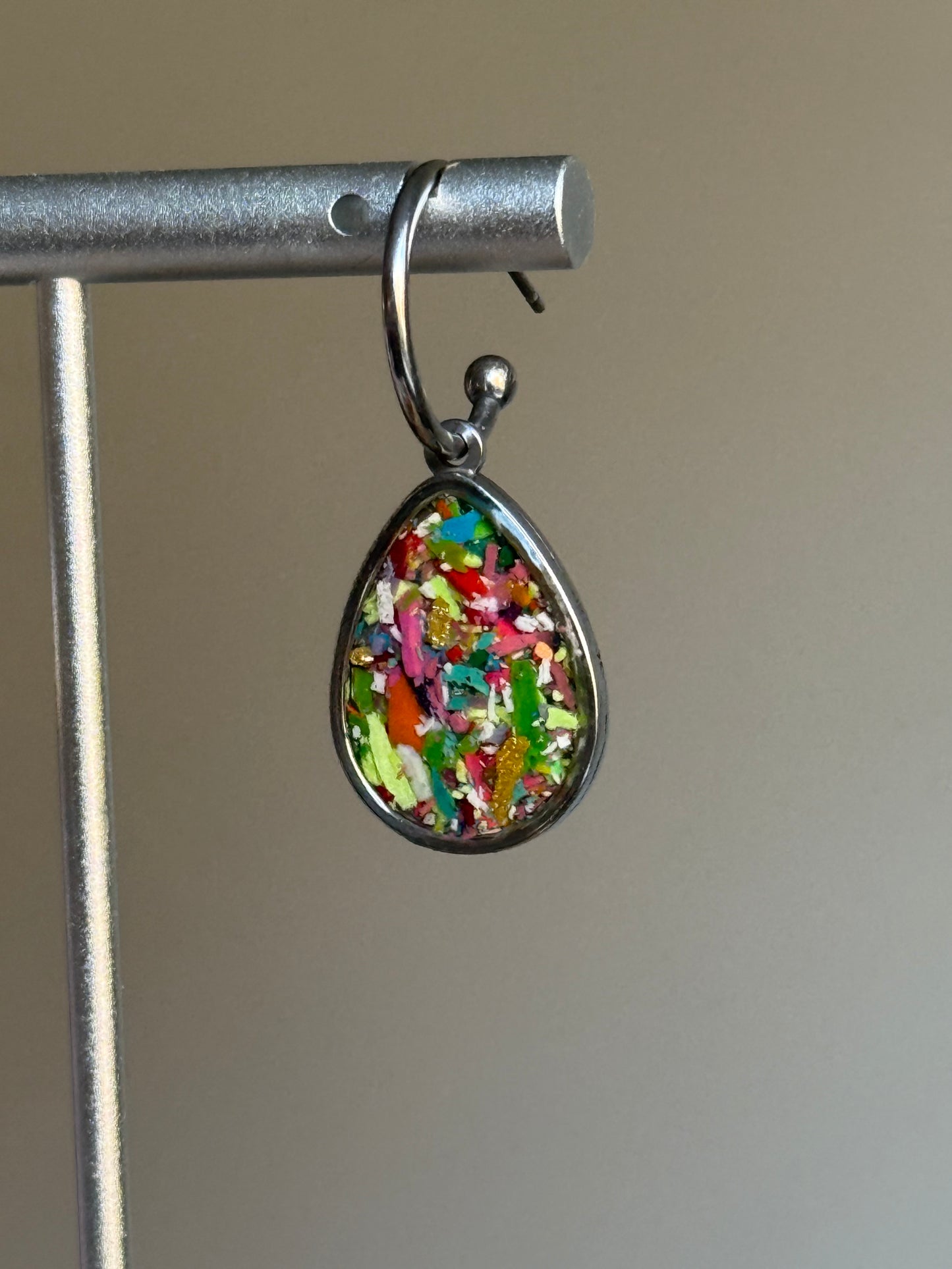 Multicolored Raindrop Half Hoops