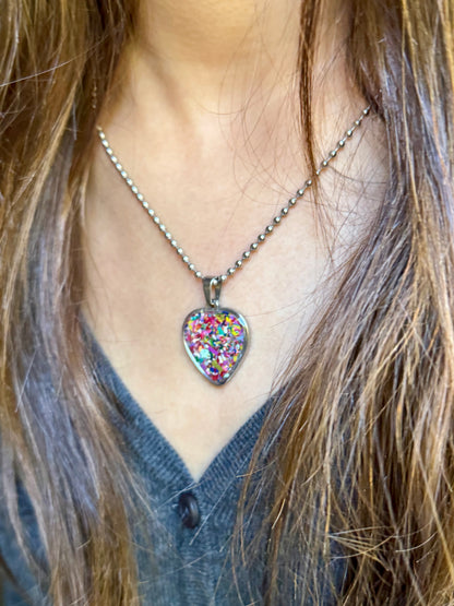 Punk Rose Heart Necklace