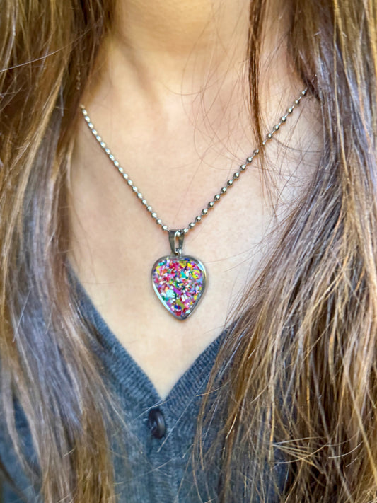 Punk Rose Heart Necklace