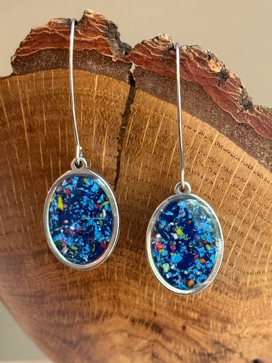 Prisma Oval Hook Earrings (Blue Angel)