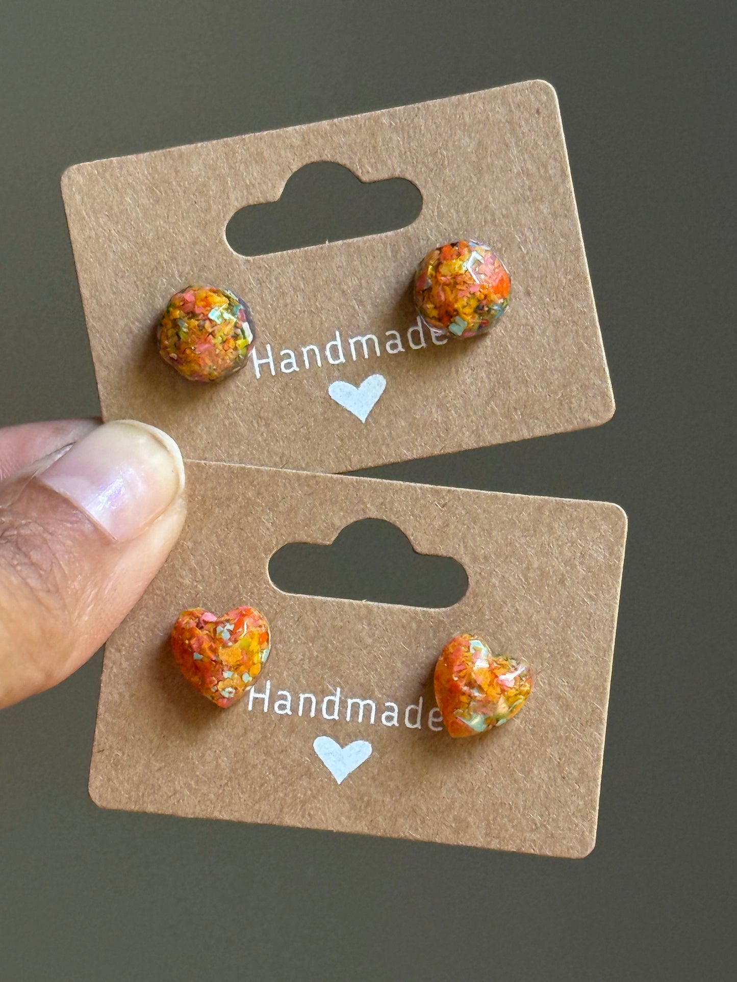 Small Round Crayonfetti Studs (Fall)